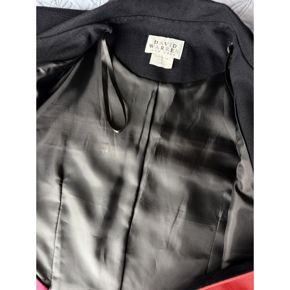 Summer Office Business Women Blazer Top Jacket Linen 10 Colorblock 90’s Y2K VTG - Picture 3 of 9